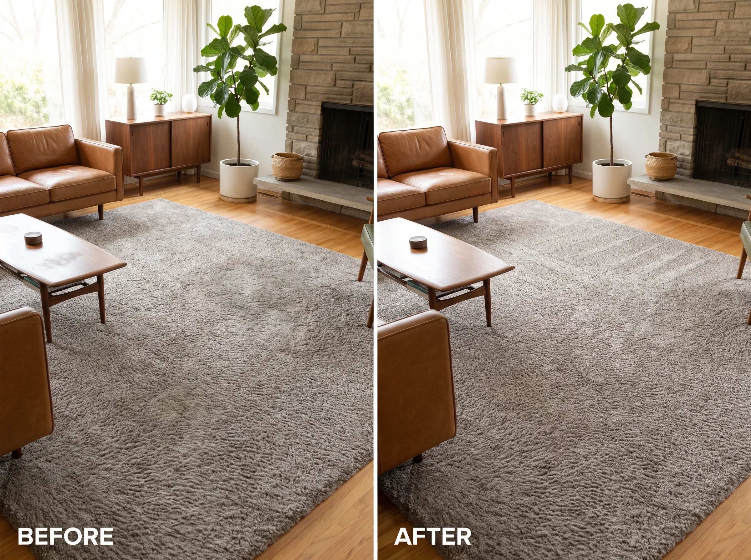 Real upholstery cleaning result, before and after